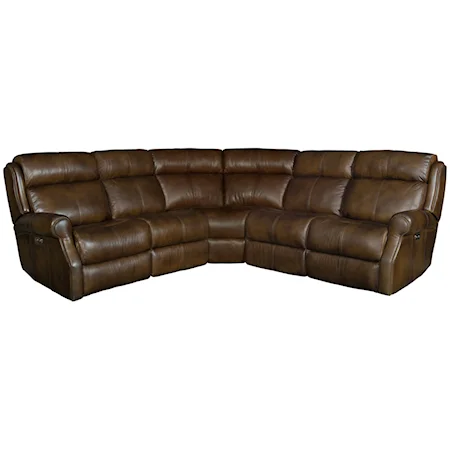 Three Piece Power Reclining Leather Sectional Sofa with Power Tilt Headrests and USB Charging Ports